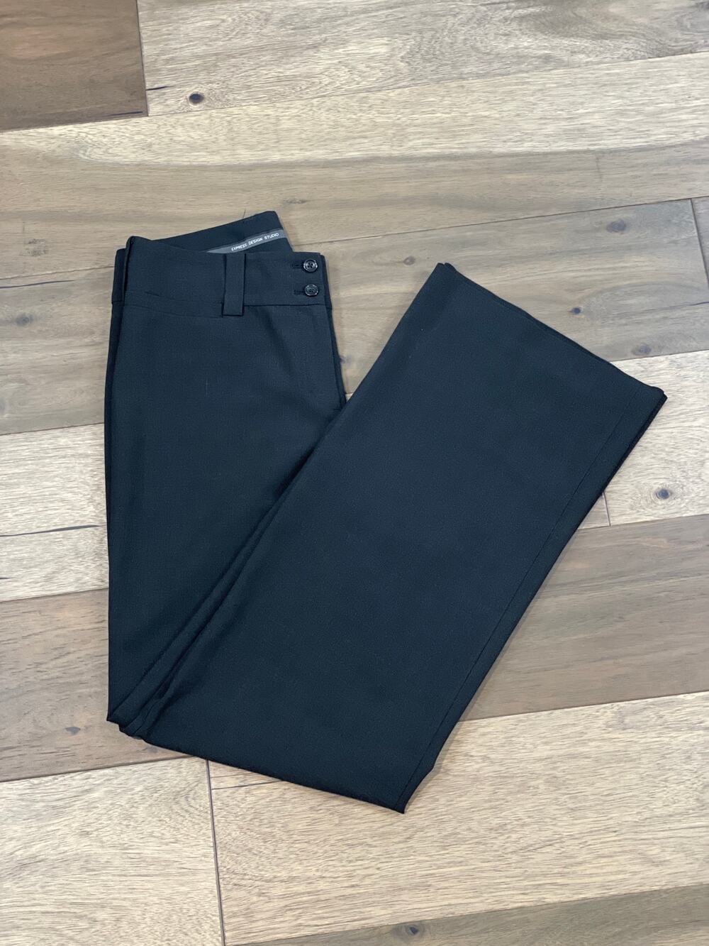 Express Correspondent Charcoal Gray Wide Leg Lightweight Pants Size 4 Minimalist